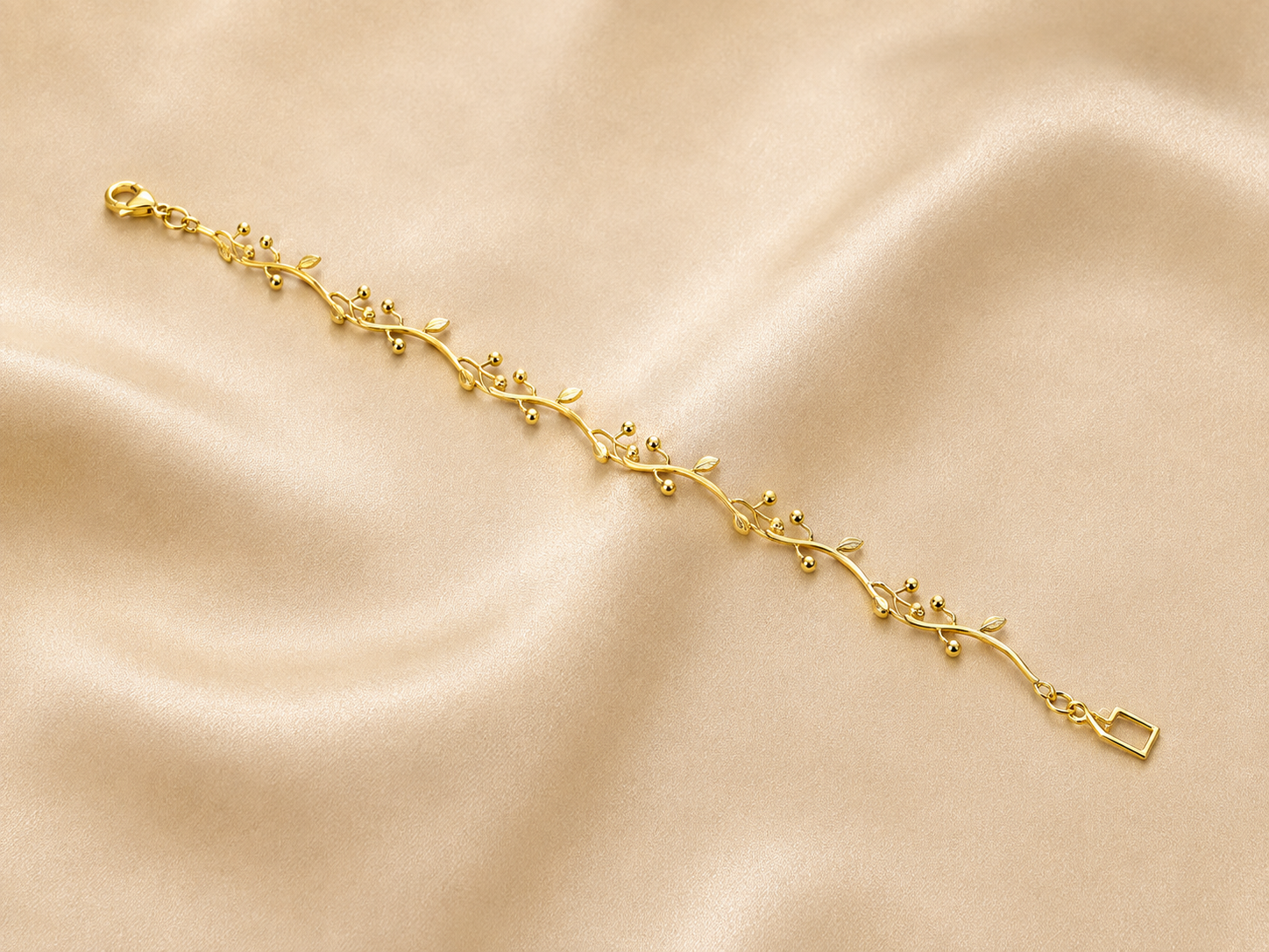Golden Vine Charm Bracelet